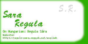 sara regula business card